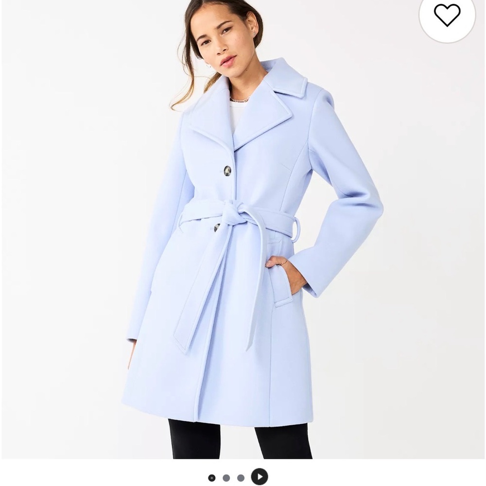 Nine West Light Blue Belted Trench Coat
